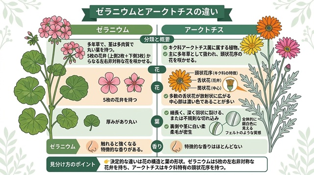 アークチトスとゼラニウムの違い